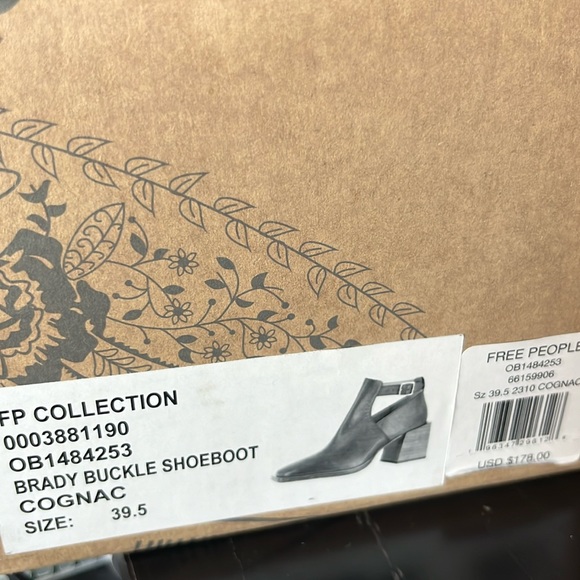 Free People Collection Brady Buckle Bootie, Size 39.5, Color Cognac NWT - Picture 3 of 9